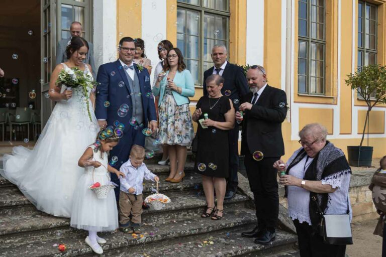 Hochzeit Barockgarten Grosssedlitz bei pirna - empfang des Brautpaares