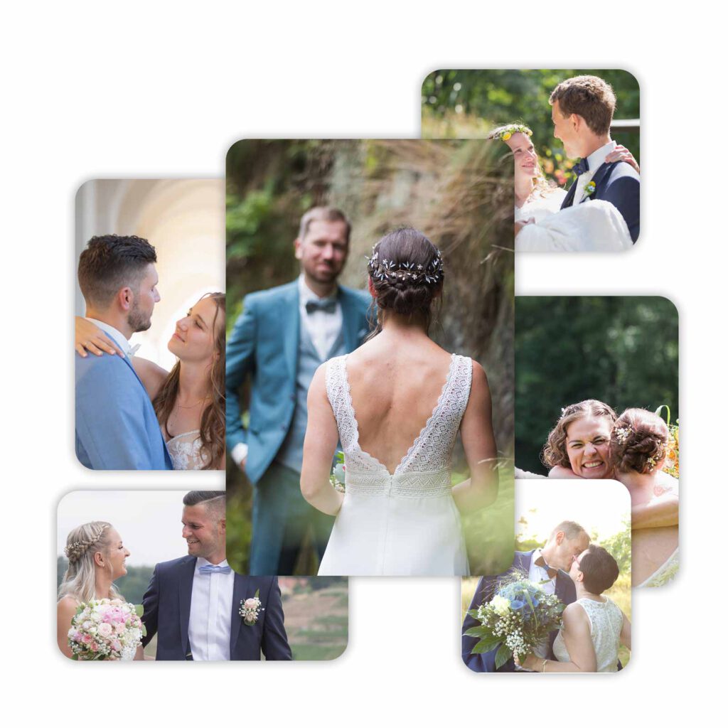 einige zusammengefügte Hochzeitsfotos vom Hochzeitsfotograf Sächsische Schweiz