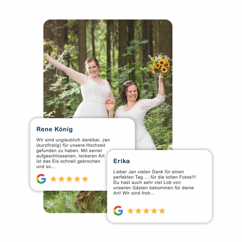 Hochzeitsfotograf Großenhain Bewertungen bei Google für den Hochzeitsfotograf Großenhain - Jan Windisch Fotografie